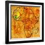 Mali on Actual Map of Africa-michal812-Framed Art Print