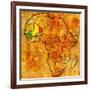 Mali on Actual Map of Africa-michal812-Framed Art Print