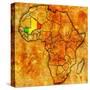 Mali on Actual Map of Africa-michal812-Stretched Canvas