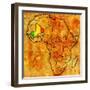 Mali on Actual Map of Africa-michal812-Framed Art Print