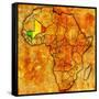 Mali on Actual Map of Africa-michal812-Framed Stretched Canvas