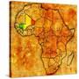 Mali on Actual Map of Africa-michal812-Stretched Canvas