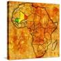 Mali on Actual Map of Africa-michal812-Stretched Canvas