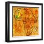 Mali on Actual Map of Africa-michal812-Framed Art Print