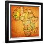 Mali on Actual Map of Africa-michal812-Framed Art Print