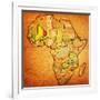 Mali on Actual Map of Africa-michal812-Framed Art Print