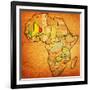 Mali on Actual Map of Africa-michal812-Framed Art Print