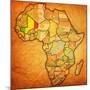 Mali on Actual Map of Africa-michal812-Mounted Art Print