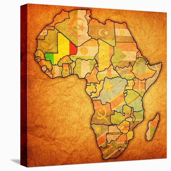 Mali on Actual Map of Africa-michal812-Stretched Canvas