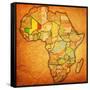 Mali on Actual Map of Africa-michal812-Framed Stretched Canvas