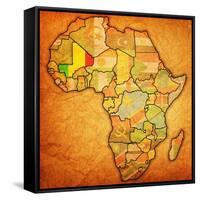 Mali on Actual Map of Africa-michal812-Framed Stretched Canvas