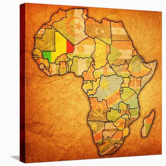 Mali on Actual Map of Africa-michal812-Stretched Canvas