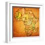 Mali on Actual Map of Africa-michal812-Framed Art Print