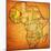 Mali on Actual Map of Africa-michal812-Mounted Art Print