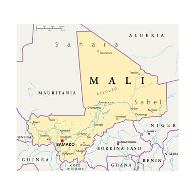 'Mali Political Map' Prints - Peter Hermes Furian | AllPosters.com