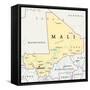 Mali Political Map-Peter Hermes Furian-Framed Stretched Canvas