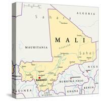 Mali Political Map-Peter Hermes Furian-Stretched Canvas