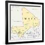 Mali Political Map-Peter Hermes Furian-Framed Art Print