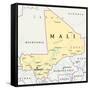 Mali Political Map-Peter Hermes Furian-Framed Stretched Canvas