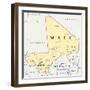 Mali Political Map-Peter Hermes Furian-Framed Art Print