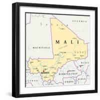 Mali Political Map-Peter Hermes Furian-Framed Art Print