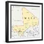 Mali Political Map-Peter Hermes Furian-Framed Art Print