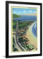 Malibu, California - Aerial View of Beach Homes Along Roosevelt Highway-Lantern Press-Framed Art Print