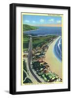 Malibu, California - Aerial View of Beach Homes Along Roosevelt Highway-Lantern Press-Framed Art Print