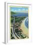 Malibu, California - Aerial View of Beach Homes Along Roosevelt Highway-Lantern Press-Framed Premium Giclee Print