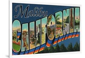 Malibu, California - Large Letter Scenes-Lantern Press-Framed Art Print