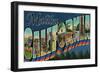 Malibu, California - Large Letter Scenes-Lantern Press-Framed Art Print