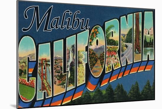 Malibu, California - Large Letter Scenes-Lantern Press-Mounted Art Print
