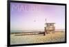 Malibu, California - Lifeguard Shack Sunrise-Lantern Press-Framed Art Print