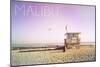 Malibu, California - Lifeguard Shack Sunrise-Lantern Press-Mounted Art Print