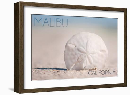 Malibu, California - Sand Dollar and Beach-Lantern Press-Framed Art Print