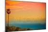 Malibu, California - Sunset and Birds-Lantern Press-Mounted Art Print