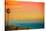 Malibu, California - Sunset and Birds-Lantern Press-Stretched Canvas