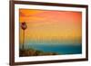 Malibu, California - Sunset and Birds-Lantern Press-Framed Art Print