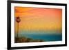 Malibu, California - Sunset and Birds-Lantern Press-Framed Art Print