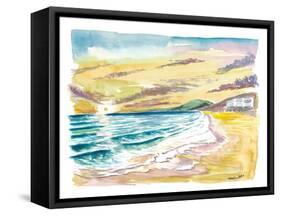 Malibu Californian Sunset with Ocean Waves-M. Bleichner-Framed Stretched Canvas