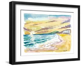 Malibu Californian Sunset with Ocean Waves-M. Bleichner-Framed Art Print