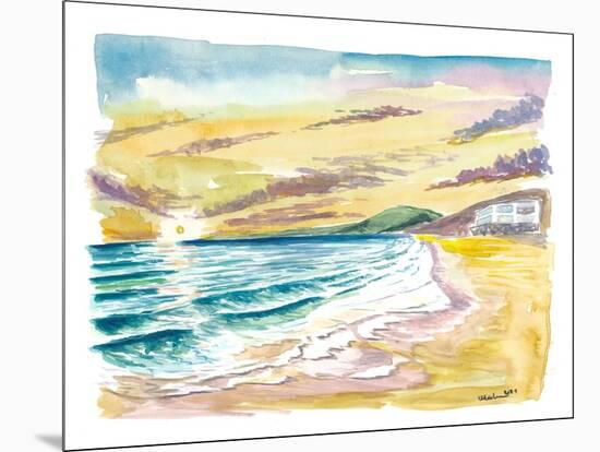 Malibu Californian Sunset with Ocean Waves-M. Bleichner-Mounted Art Print