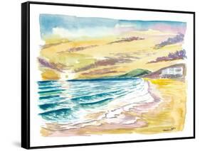 Malibu Californian Sunset with Ocean Waves-M. Bleichner-Framed Stretched Canvas