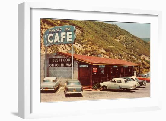 Malibu Inn Cafe, Roadside Retro-null-Framed Art Print