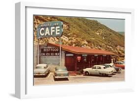 Malibu Inn Cafe, Roadside Retro-null-Framed Art Print