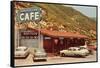 Malibu Inn Cafe, Roadside Retro-null-Framed Stretched Canvas