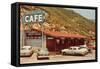 Malibu Inn Cafe, Roadside Retro-null-Framed Stretched Canvas