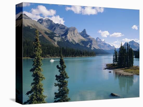Maligne Lake, Rocky Mountains, Alberta, Canada-Hans Peter Merten-Stretched Canvas