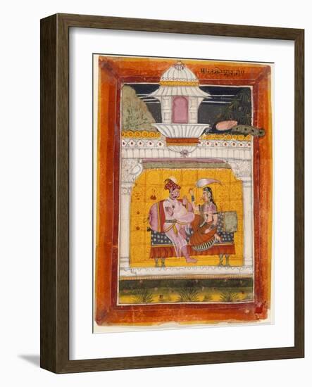 Malkos Raga, Folio from a Ragamala (Garland of Melodies)-null-Framed Art Print