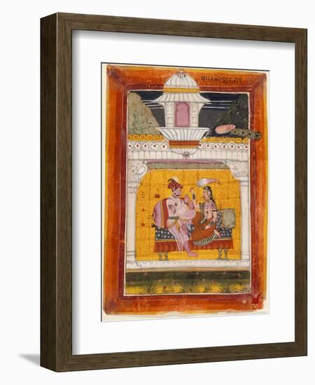 Malkos Raga, Folio from a Ragamala (Garland of Melodies)-null-Framed Art Print